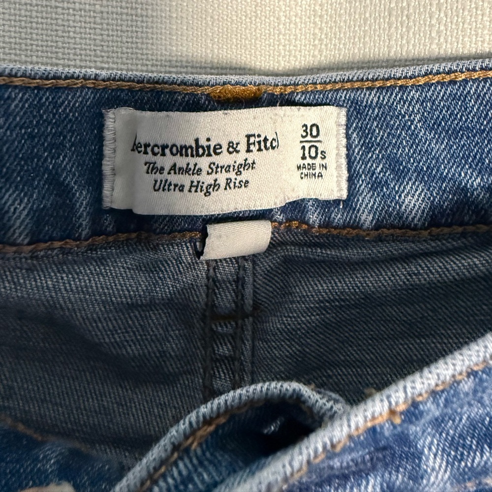 Abercrombie & Fitch Ankle Straight Ultra High Rise Curve Love Jeans 10 / 30 S - Picture 6 of 11